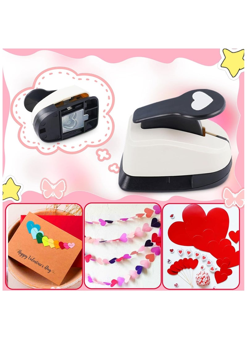 Hihonor Heart Hole Punch, Paper Punch, Heart Punches for Paper Crafts, Heart Punch, Hole Puncher Heart, Shaped Hole Punch, 1 inch Heart Paper Punch, 5/8 inch Heart Hole Puncher, 3/8 inch Hole Puncher Set  - Image 3