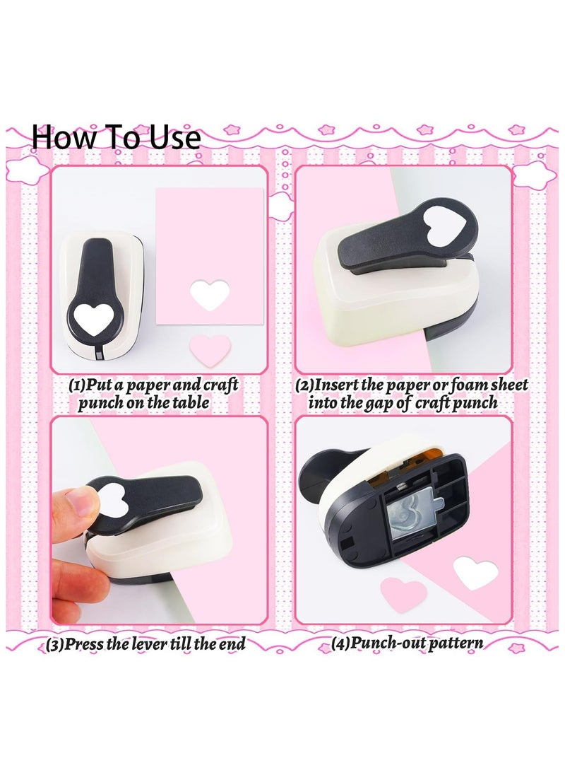 Hihonor Heart Hole Punch, Paper Punch, Heart Punches for Paper Crafts, Heart Punch, Hole Puncher Heart, Shaped Hole Punch, 1 inch Heart Paper Punch, 5/8 inch Heart Hole Puncher, 3/8 inch Hole Puncher Set  - Image 5