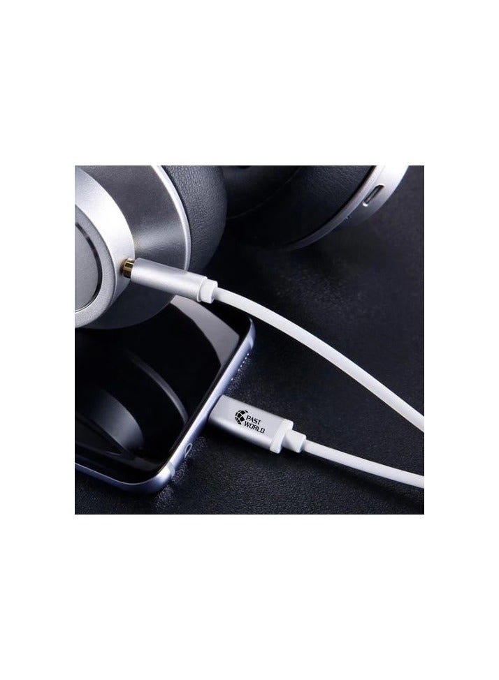PAST WORLD Lingteng Aux Audio Cable to 3.5mm Jack for iPhone Black - Image 2