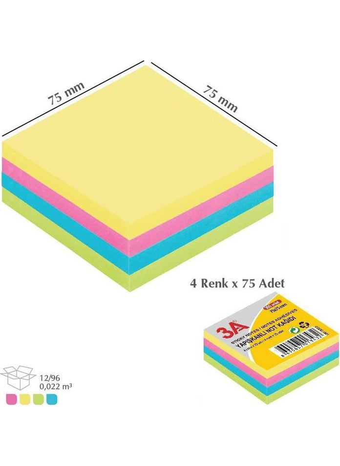 3A Ark 1442 Sticky Note Paper 76X76 4 R.300 Yp 