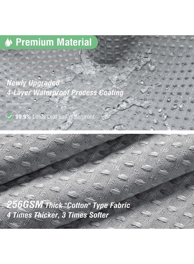 Dynamene Grey Fabric Shower Curtain for Bathroom - Waffle Weave Textured Heavy Duty , 256GSM Hotel Luxury Weighted Cloth Bath Curtain Set with 12 Plastic Hooks,72x72, Grey/Gray - Image 3