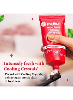 Perfora Super Fresh Toothpaste -100G, With Cooling Crystals | Helps Prevent Bad Breath | Sls Free Toothpaste For Adults | Enamel Safe Teeth Whitening Tooth Paste | Formulated With Imercare Perl White  - Image 2