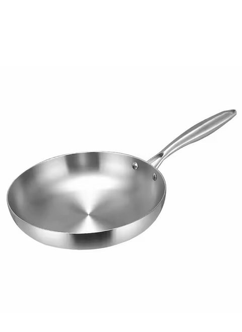 Stainless steel frying pan with long handle available in sizes 30cm/25cm/22cm