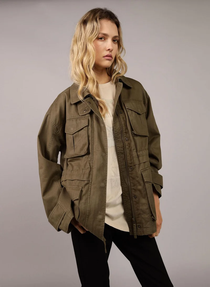 امريكان ايجل Zip Through Cotton Jacket