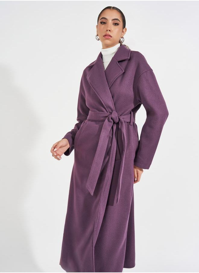 Styli - Oversized Midi Length Belted Wool Like Coat - Image 1