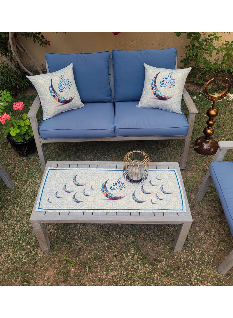 Alwan Set of 2 Ramadan Kareem Cushion Covers and 1 Runner - Image 5