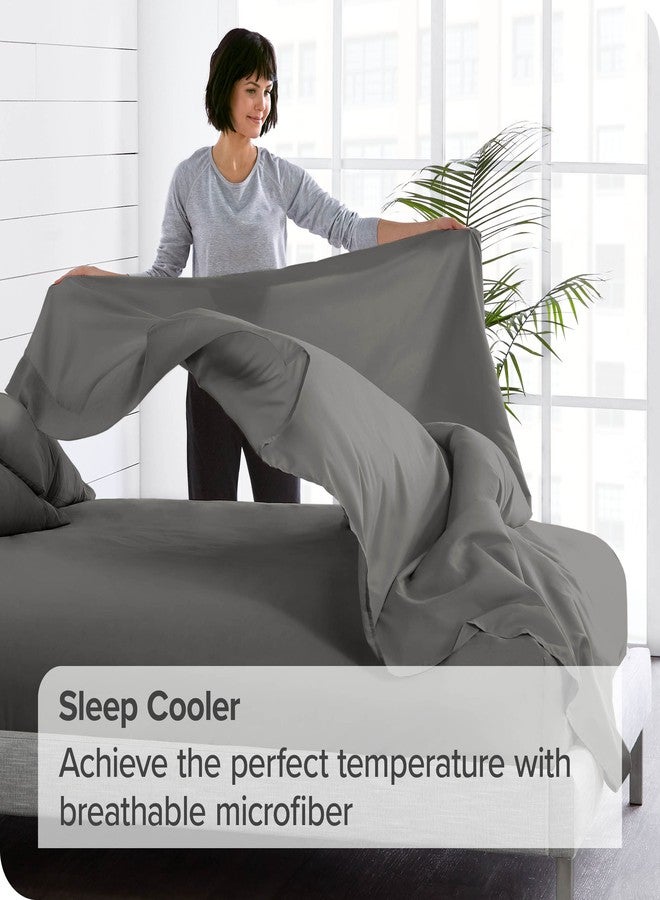 Bare Home King Flat Sheet - Premium 1800 Ultra-Soft Top Sheet - Hotel Luxury - Double Brushed - Easy Care - 1 King Flat Sheet Only (King, Grey) - Image 4