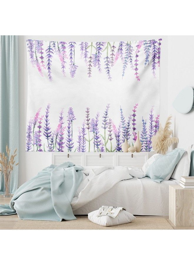 Ambesonne Purple Tapestry Lavender Plants Aromatic Evergreen Shrub Of Mint Family Nature Oil Country Style Print Wide Wall Hanging For Bedroom Living Room Dorm 60" X 40" Lilac - Image 1