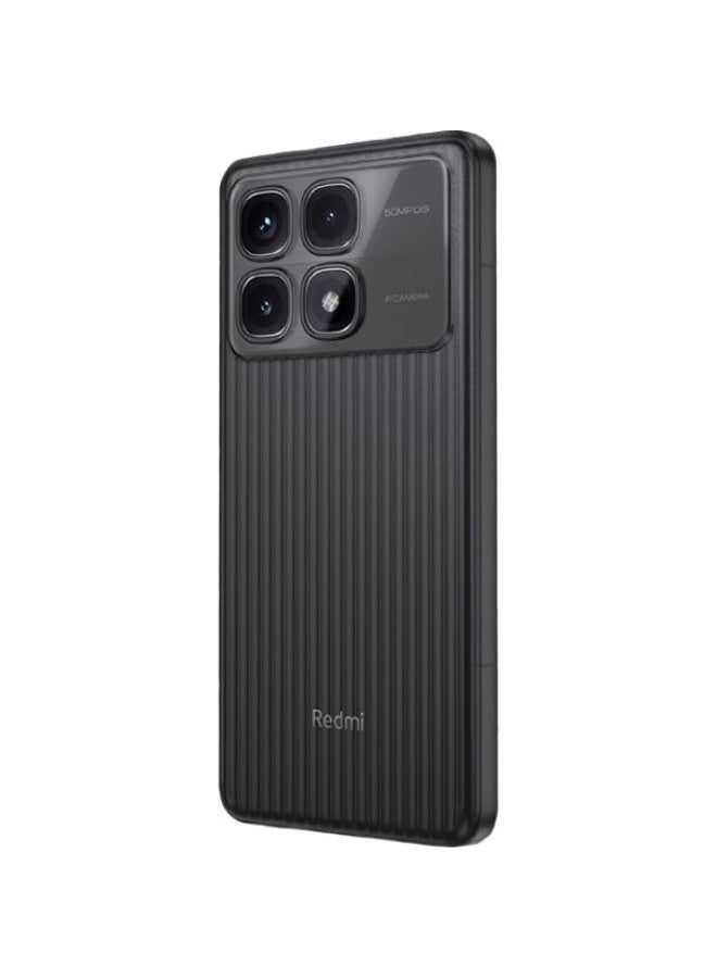 Kmaxai Case For Xiaomi Redmi K70 Pro, Ultra-Thin Frosted Pp Shell, Full Lens Protection, Non-Slip, Semi-Transparent, Simple Design, Corrugated Pattern - Transparent Black - Image 2
