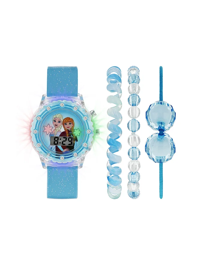 Disney Girl's Digital Round Shape Silicone Wrist Watch FZN4087ARGSET - 33 Mm