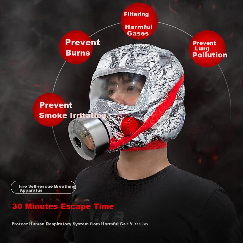 Huangchi Gas Mask Firefighting Respirator Smoke And Fire Protection Mask, 3C Certified Escape Filter-Type Self-Rescue Breathing Apparatus TZL30 - Image 3