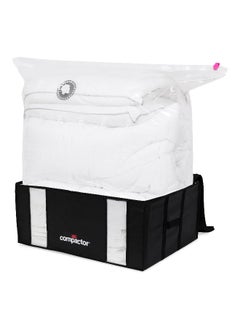 COMPACTOR Space Saving Semi Rigid Zipper Closure Vacuum Storage Box Black and Clear 210 L RAN8943  - Image 1