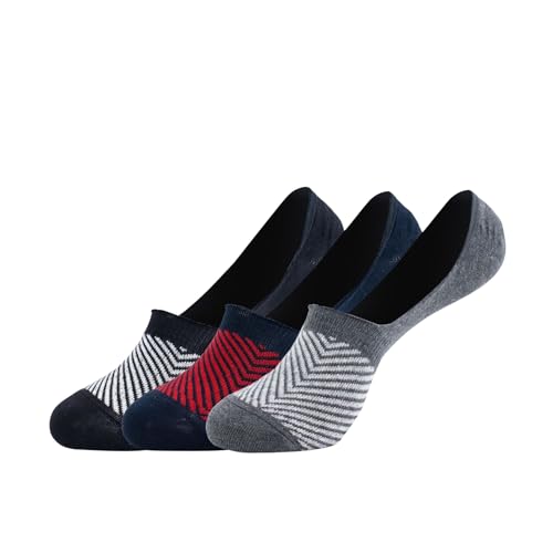 BALENZIA SocksXpress Men's Cotton No Show Socks with Anti Slip Silicon System - Pack of 3 (Black, Navy, D.Grey) - Invisible/Loafer Socks - Image 3