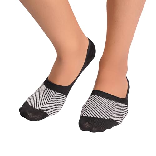 BALENZIA SocksXpress Men's Cotton No Show Socks with Anti Slip Silicon System - Pack of 3 (Black, Navy, D.Grey) - Invisible/Loafer Socks - Image 4