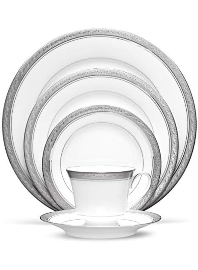 Noritake Noritake Crestwood Platinum 20Piece Dinnerware Place Setting Service for 4  - Image 2