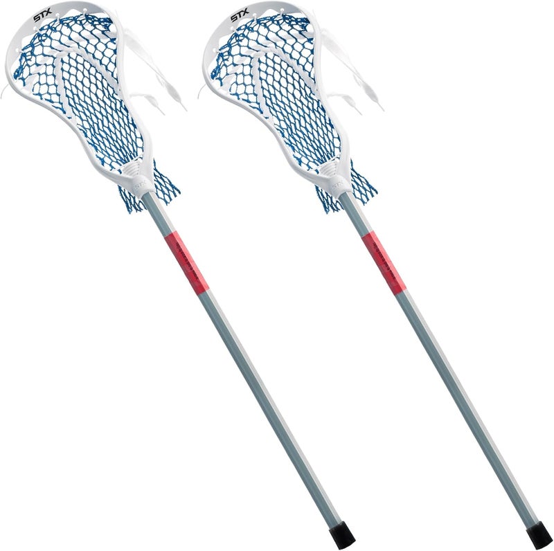 STX FiddleSTX Three Player Game Set with Two Field Player Sticks, One Goalie Stick, Mini Goal, and Balls - White/Grey - Image 2