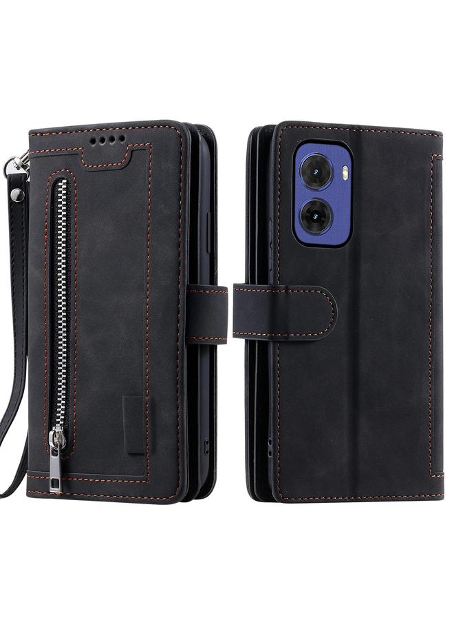 S-TOP Case For Motorola Moto G05 Nine Card Zipper Bag Leather Phone Case with Lanyard - Image 1