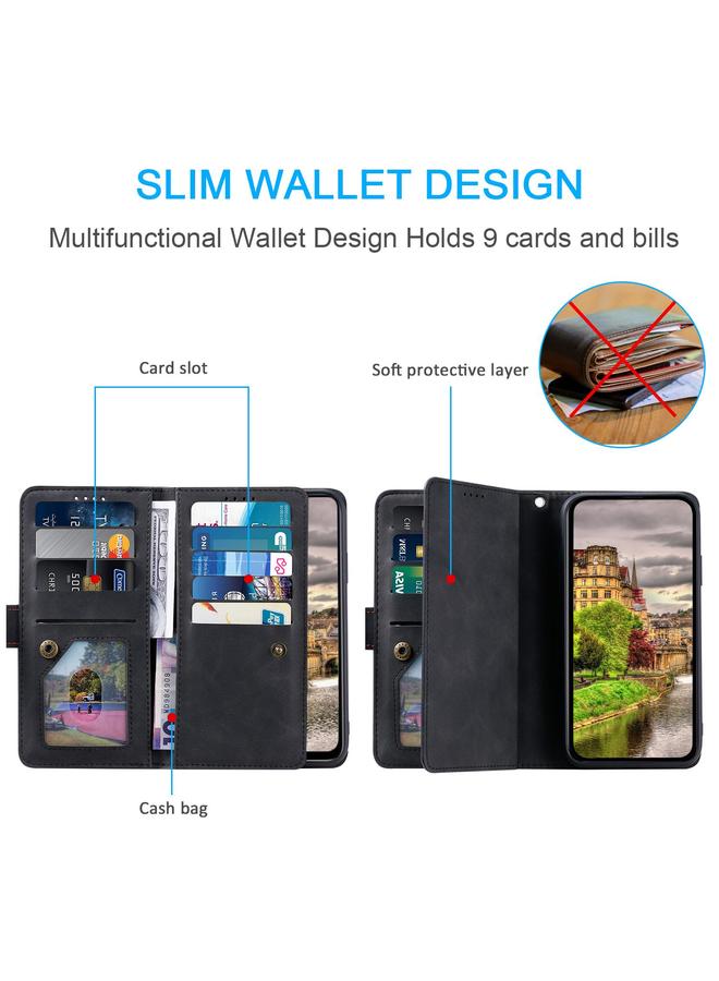 S-TOP Case For Motorola Moto G05 Nine Card Zipper Bag Leather Phone Case with Lanyard - Image 4