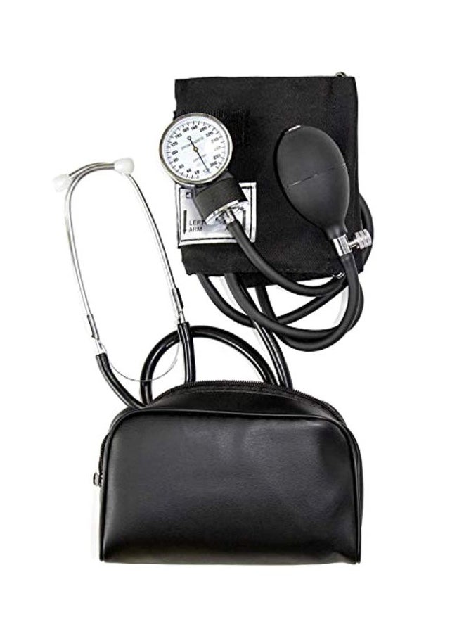 Hihonor Manual Home Blood Pressure Monitor Kit，Blood Pressure Monitor  with Large Adult Cuff And Stethoscope, White Dial, Black Cuff  - Image 1