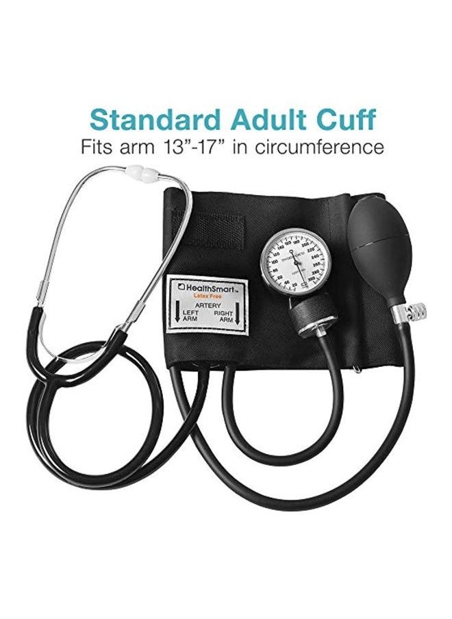 Hihonor Manual Home Blood Pressure Monitor Kit，Blood Pressure Monitor  with Large Adult Cuff And Stethoscope, White Dial, Black Cuff  - Image 2
