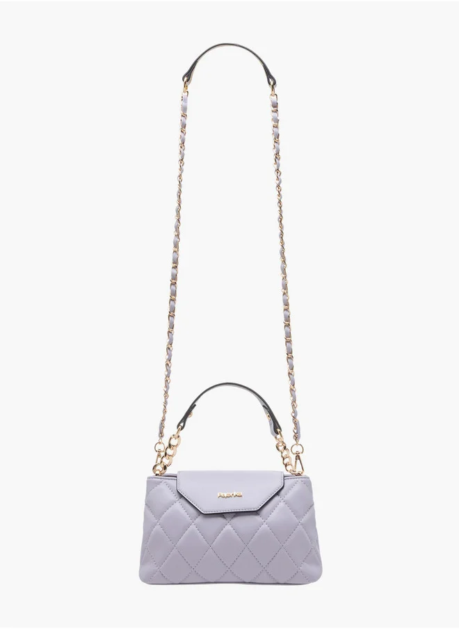 بابريكا Women's Quilted Crossbody Bag with Chain Strap and Flap Button Closure