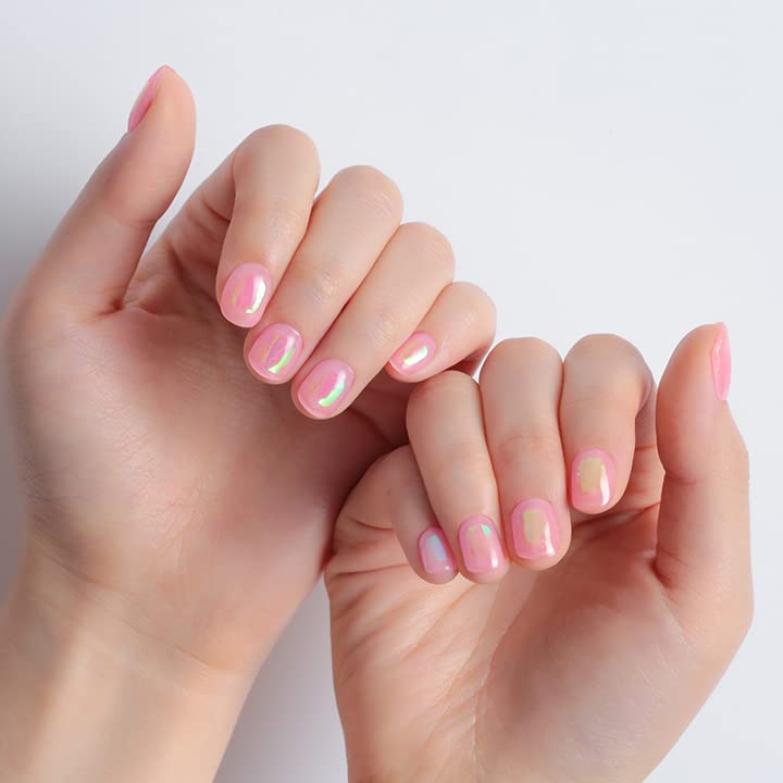 Dashing Diva Glaze Nail Strips - Pink Dew | Works with Any LED Nail Lamp | Long Lasting, Chip Resistant, Semicured Gel Nail Strips | Contains 34 Salon Quality Nail Wraps, 1 Prep Pad, 1 Nail File - Image 3