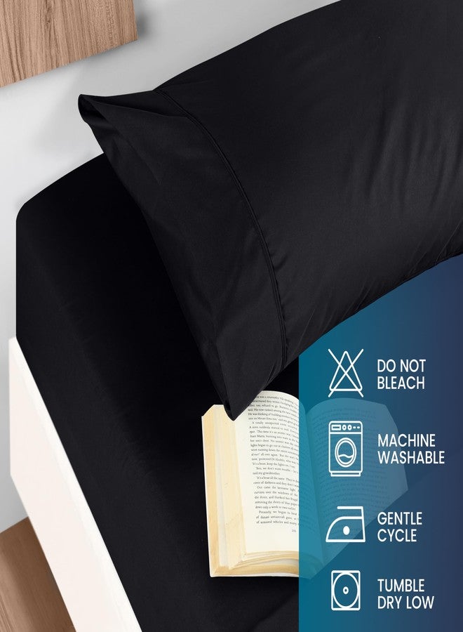 Utopia Bedding King Sheet Set - Brushed Microfiber - Soft Bed Sheets for King Size Bed - Luxury Bedding Sheets with Fitted Sheet, Flat Sheet & 2 Pillow Cases - Deep Pocket (Black) - Image 5