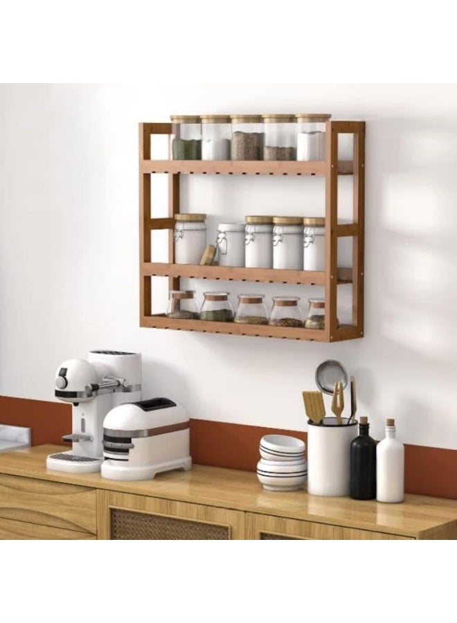 Horoof Home Elegant 3-Tier Wooden Storage Shelf Organizer – Brown, 60 x 15 x 53.8 cm – Versatile Home & Office Storage Solution, SM411  - Image 4