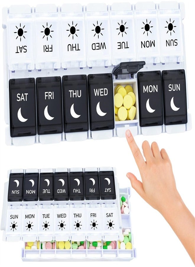 DMG TECH Pill Organizer Portable Travel 7 Days Medicine Storage Organizer  - Image 1