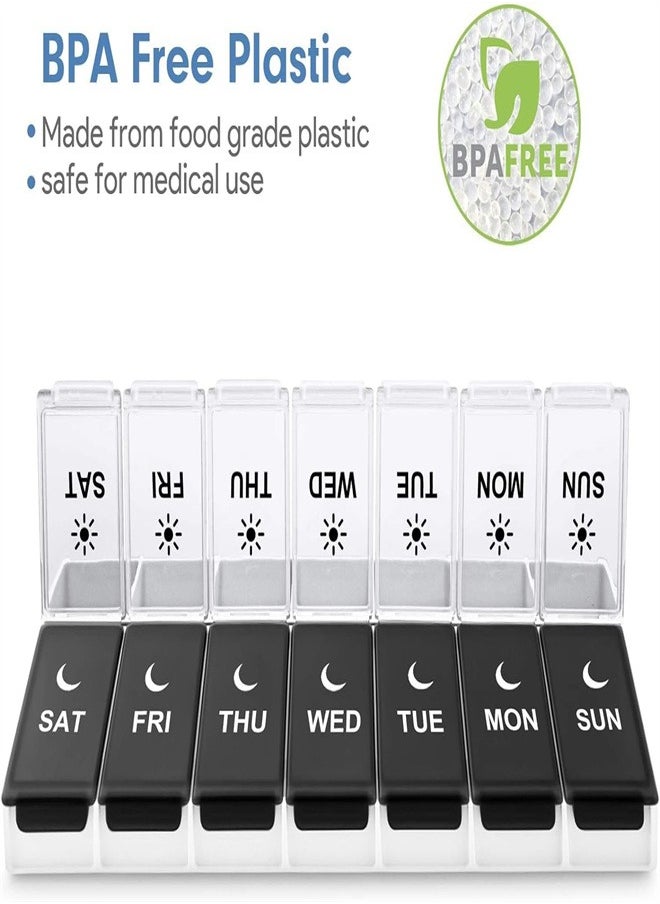 DMG TECH Pill Organizer Portable Travel 7 Days Medicine Storage Organizer  - Image 2