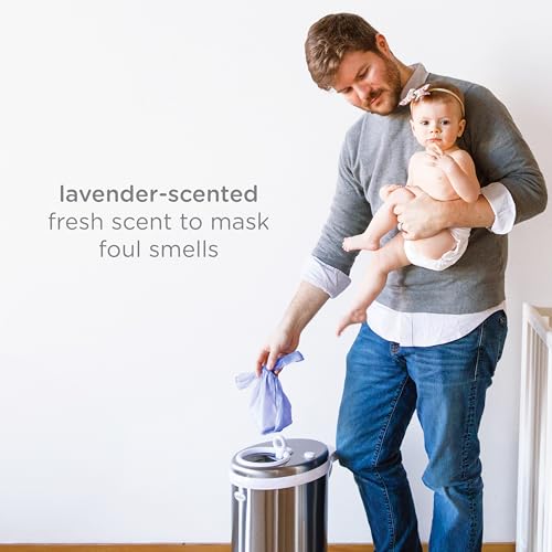 Ubbi Disposable Nappy Sacks, Lavender Scented, Easy-To-Tie Tabs, Baby Diaper Disposal or Pet Waste Bags, Value Pack, 400 Count - Image 5