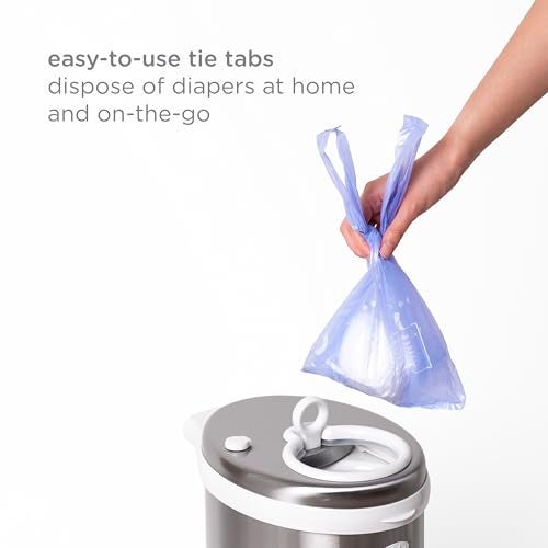 Ubbi Disposable Nappy Sacks, Lavender Scented, Easy-To-Tie Tabs, Baby Diaper Disposal or Pet Waste Bags, Value Pack, 400 Count - Image 4