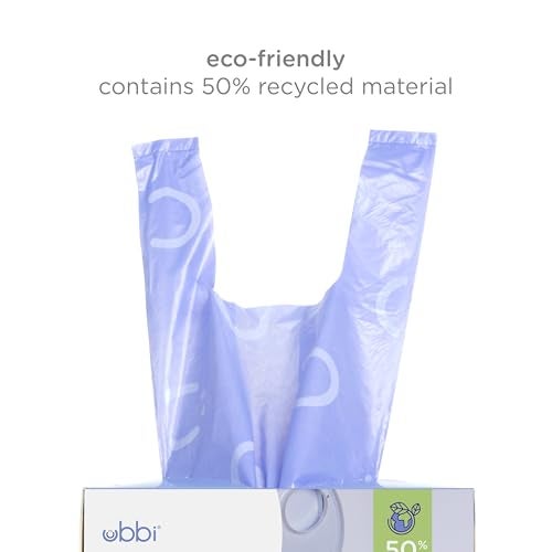 Ubbi Disposable Nappy Sacks, Lavender Scented, Easy-To-Tie Tabs, Baby Diaper Disposal or Pet Waste Bags, Value Pack, 400 Count - Image 3