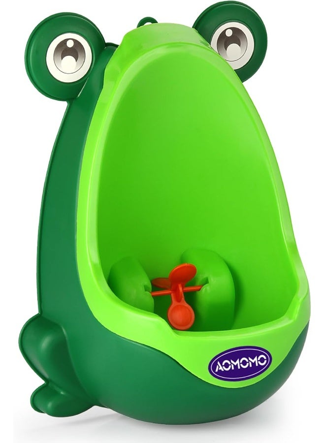 AOMOMO Frog Potty Training Urinal for Toddler Boys Toilet with Funny Aiming Target Green - Image 1
