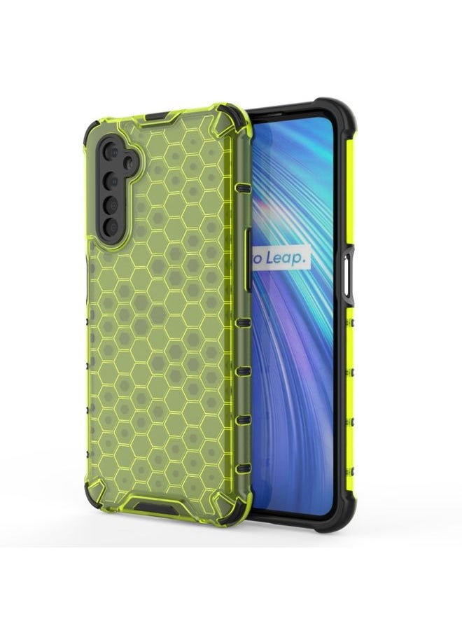 HuHa - Case Cover For Realme 6 Shockproof Honeycomb PC + TPU Case Green - Image 1
