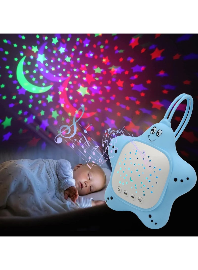Portable Baby White Noise Sound Machine Rechargeable Baby Soother with Projector Night Light for Deep Restful Sleep Sleep Sound Aid Soother Calming Music for Travel Nursery Bedroom Car Crib Toys - Image 1