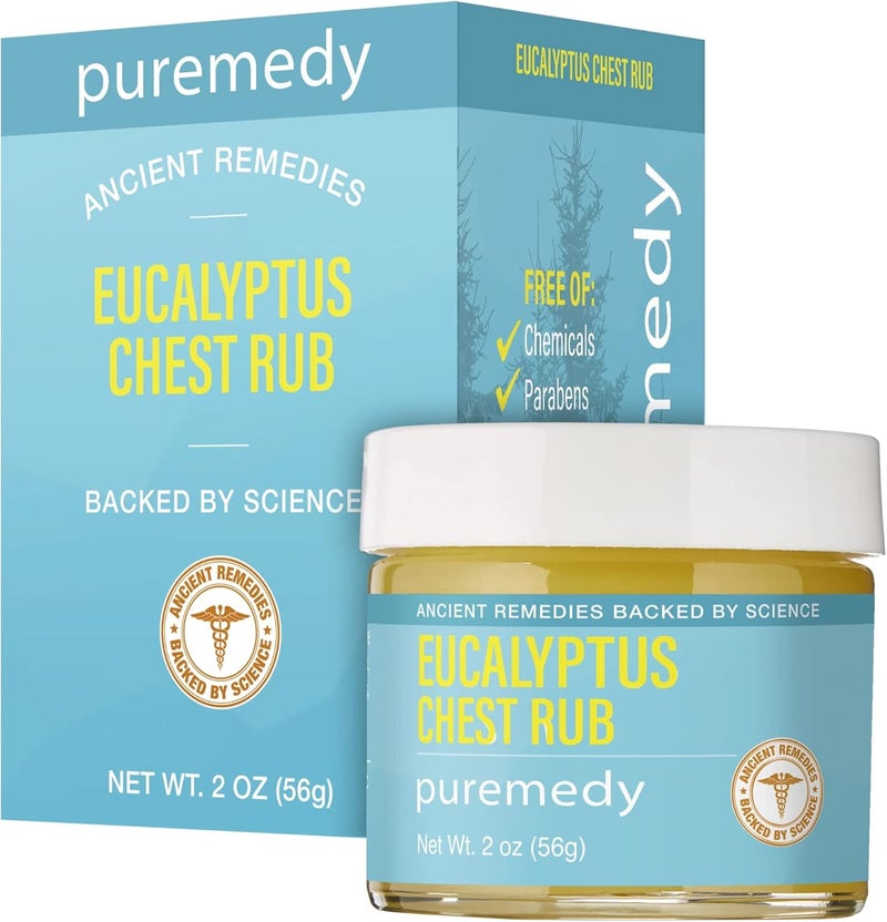 Puremedy مرهم الصدر من بيورميدي باليوكالبتوس علاج هوميوباتي لتعزيز التنفس العميق والاسترخاء 2 أونصة - Image 1