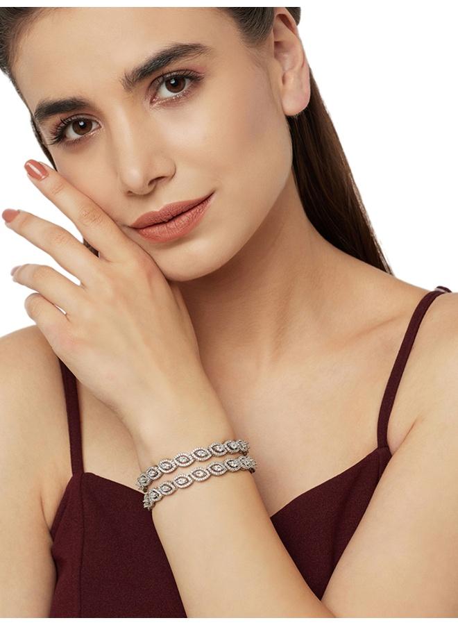 VOYLLA CZ Elegance Shiny Stones Designer Bangles - Image 5