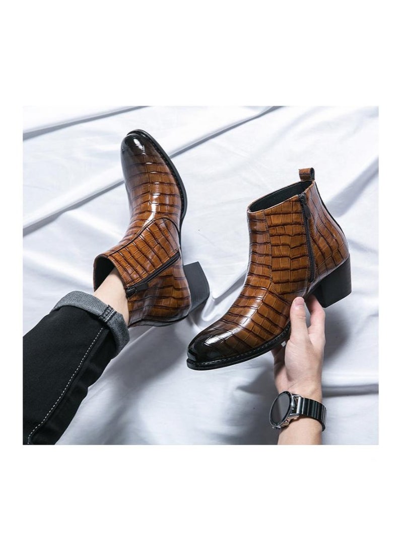 KUYING New Men's Casual Leather Boots - Image 4