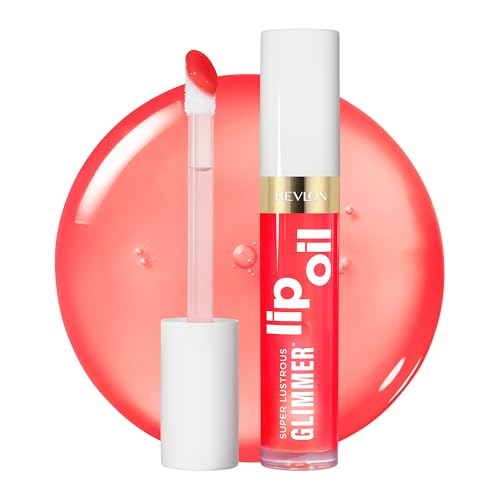REVLON Super Lustrous Glimmer Lip Oil Moisturizing Tinted Shiny Finish Made with PlantBased Squalane 003 Glow Mama 013 fl oz - Image 1