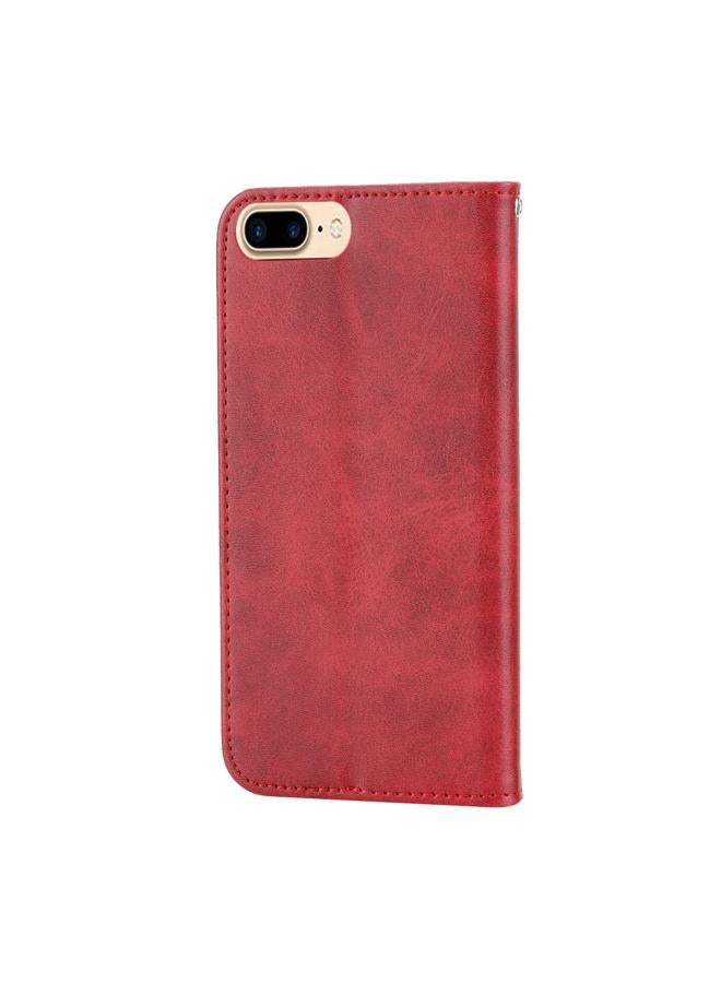 اس-توب جراب هاتف من الجلد بتصميم شبكي مكعب من جلد العجل مع إغلاق مغناطيسي لهاتف iPhone 7 Plus / 8 Plus - Image 3