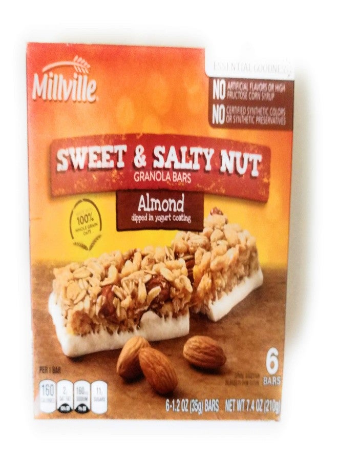 Millville Sweet & Salty Nut Granola Bars | 100% Whole Grain Oats | 7.4 oz (6 bars x 1.2 oz) | Pack of 1 (Almond) - Image 1