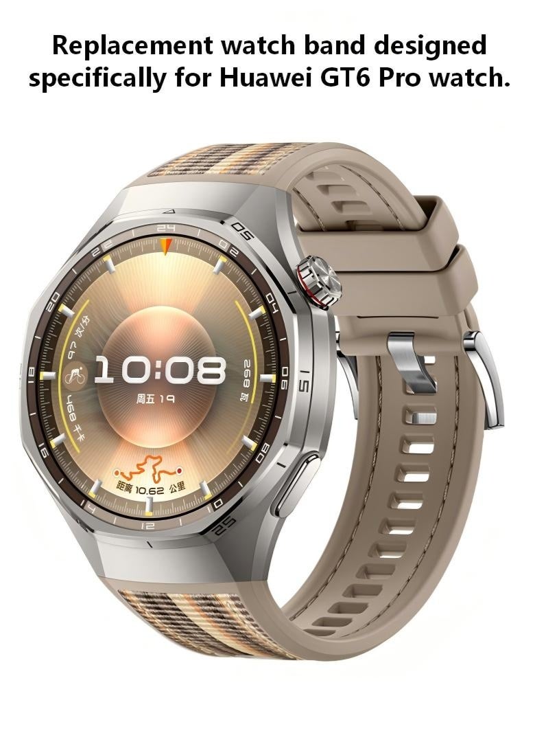 Silicone Nylon Bands Compatible with Huawei Watch GT6 Pro 46mm Soft Special Replacement Strap Dedicated Model of GT6 Pro Watch Band - Image 1