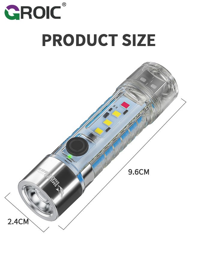 GROIC - Keychain Flashlight USB C Rechargeable, 5000K, High CRI, 420 Lumens EDC Flashlight Mini Size with Multifunctional Sidelight, Best for Gift/Emergencies/Camping - Image 1