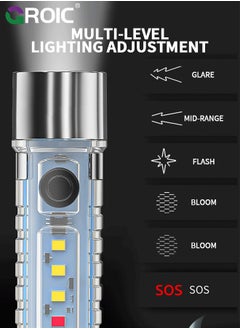 GROIC Keychain Flashlight USB C Rechargeable, 5000K, High CRI, 420 Lumens EDC Flashlight Mini Size with Multifunctional Sidelight, Best for Gift/Emergencies/Camping  - Image 2
