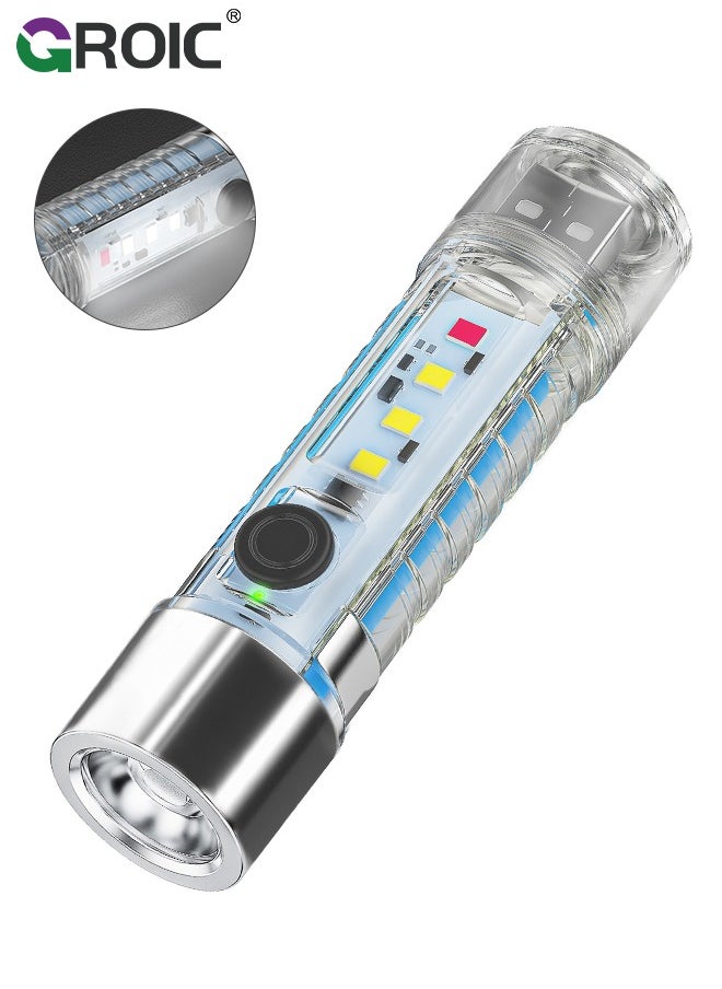GROIC Keychain Flashlight USB C Rechargeable, 5000K, High CRI, 420 Lumens EDC Flashlight Mini Size with Multifunctional Sidelight, Best for Gift/Emergencies/Camping  - Image 1