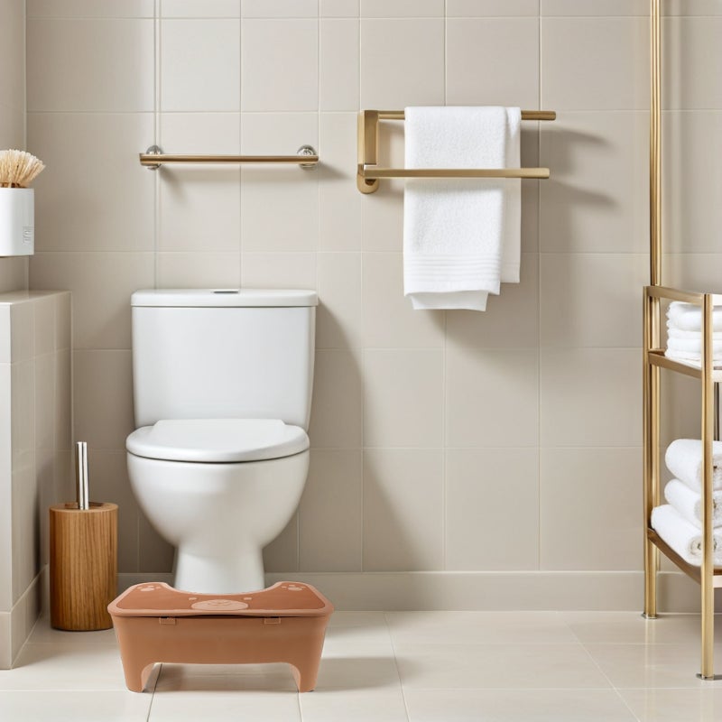 Toilet Step Stool: Toilet Squatting Assistance Step - Bathroom Stool Bathroom Footrest With Storage Compartment For Home And Hotel Coffee - Image 4