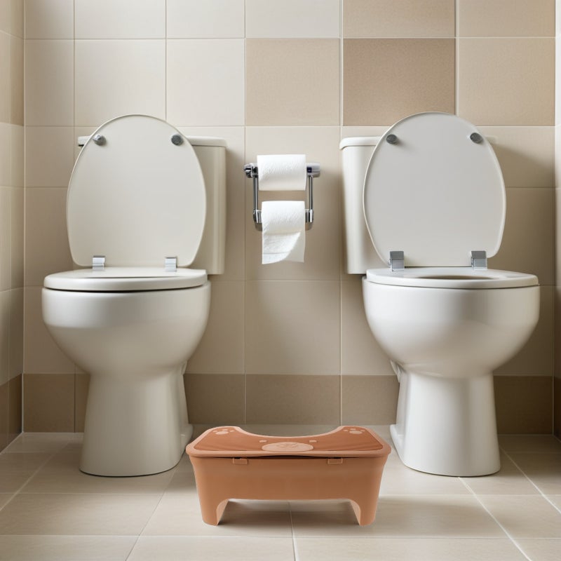 Toilet Step Stool: Toilet Squatting Assistance Step - Bathroom Stool Bathroom Footrest With Storage Compartment For Home And Hotel Coffee - Image 3