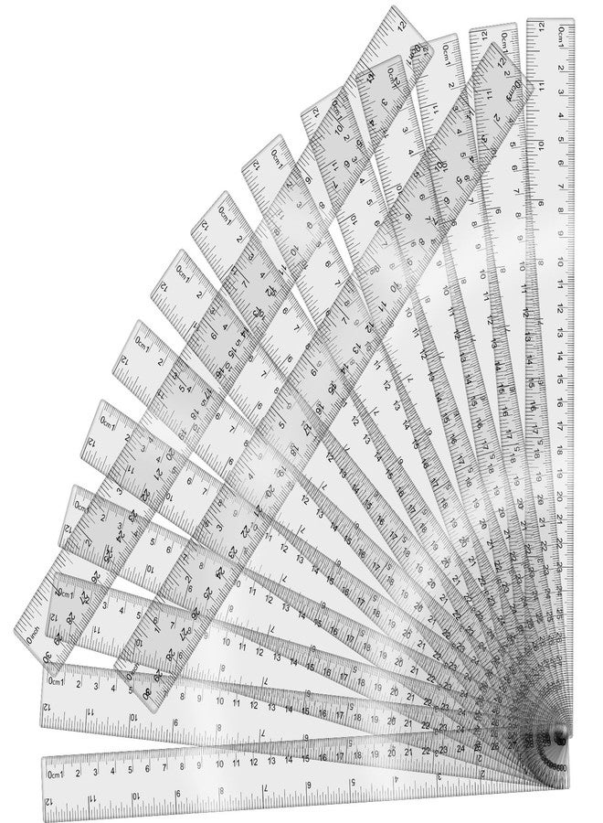 eggigi 30Pcs Clear Plastic Rulers - 12 Inch Transparent Flexible Rulers with Inch/Metric Scales, Multipurpose Measuring Tools for School, Office & Home Use - Image 1