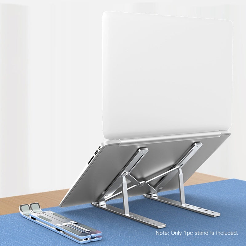 Ergonomic Laptop Stand: Adjustable 4 Height Levels With Non-slip Silicone Pads - Foldable Lightweight Aluminum Alloy Laptop Holder for Home Office, Travel and 8-17.3 Inch Laptops, Phones & Tablets - Image 3